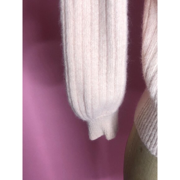 1980-90s Victoria Jones Pink LAMBSWOOL ANGORA Blend CARDIGAN W/Shell Buttons S-M - Picture 8 of 10